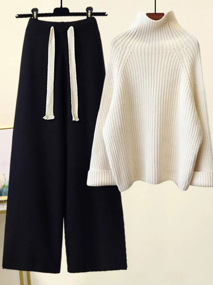 Dilys | Women's Knitwear Set with Drawstring Waist Trousers