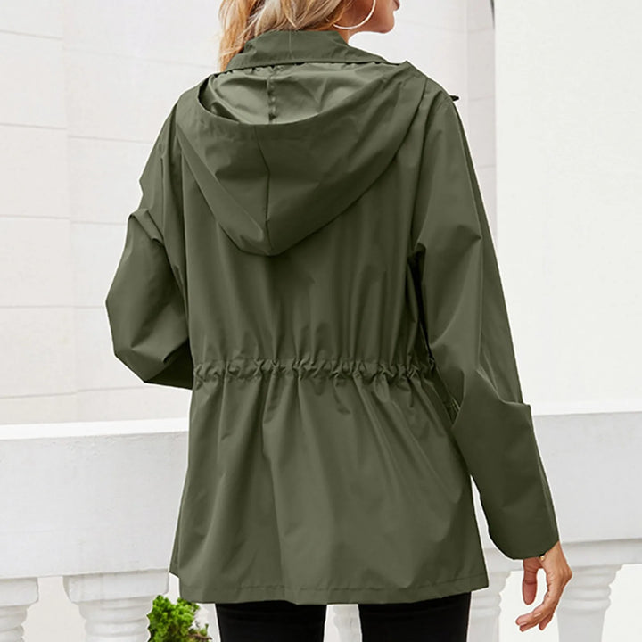 Women's Oversized Hooded Zip Raincoat Ondalise, view 7 - Elena Harper