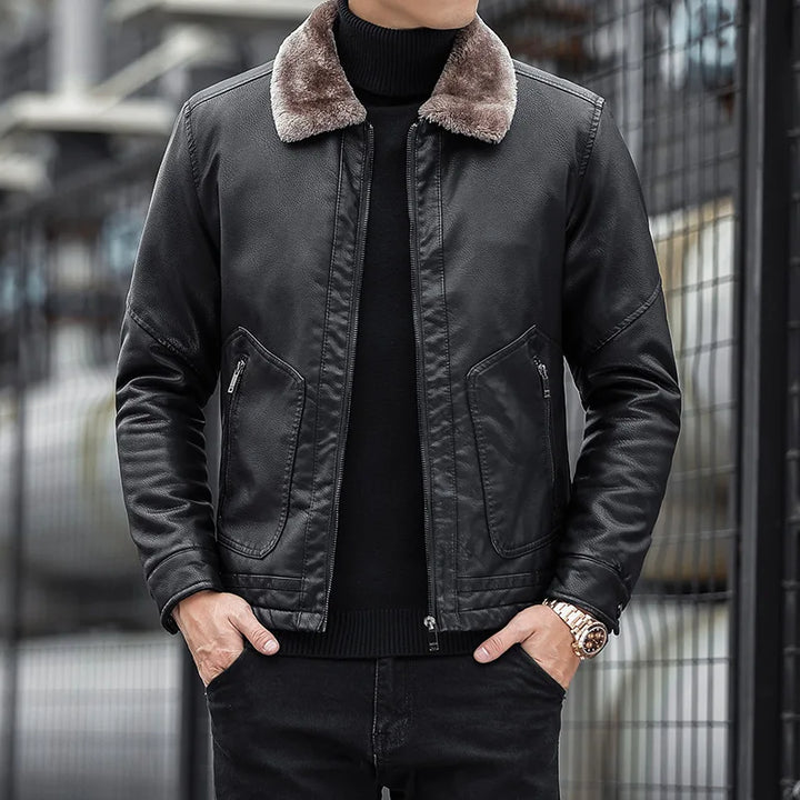 Men's Jacket with Wool Collar - Romain