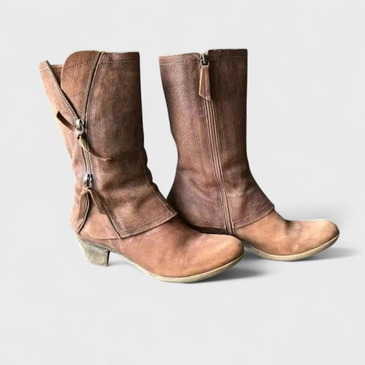 Alma Vintage Mid-Calf Boots - Elena Harper