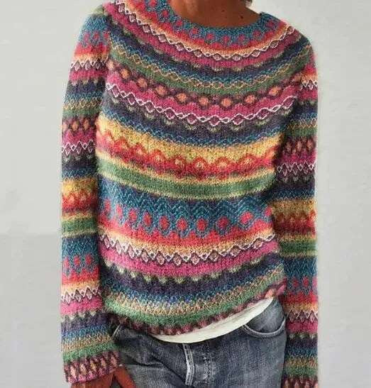 Clair Striped Sweater Autumn with Patterns Mavelle, view 9 - Elena Harper
