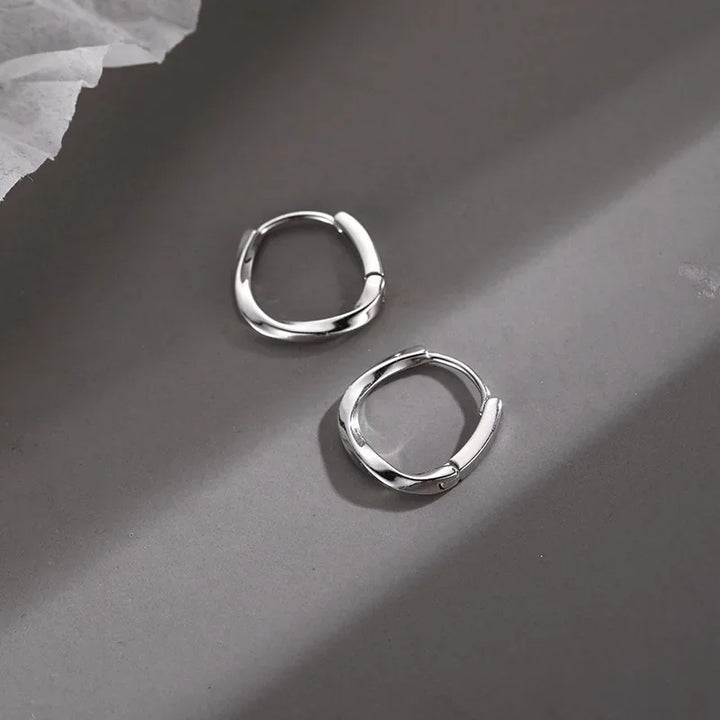 Sterling Silver Round Inlaid Earrings