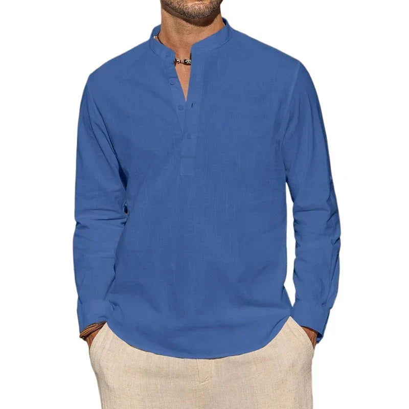 ELENA HARPER™  |  COTTON HENLEY SHIRT FOR MEN