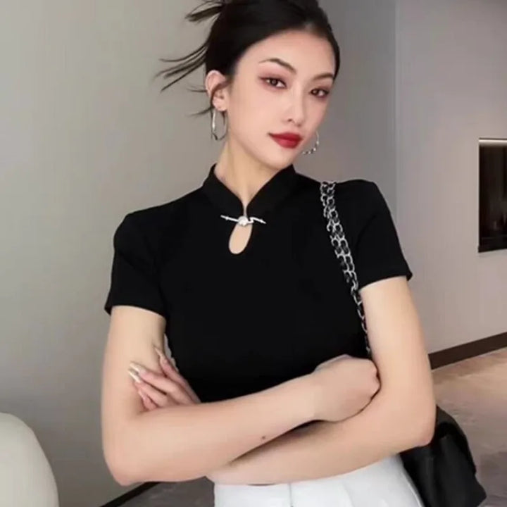 Cosima Elegant Silk Blouse, view 2 - Elena Harper