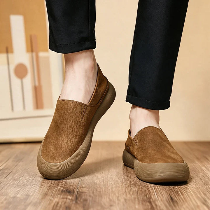 Alexius Soft Leather Pointed Loafers, view 3 - Elena Harper