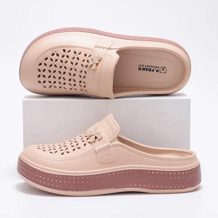 Gaia Soft Perforated Sandals, view 10 - Elena Harper