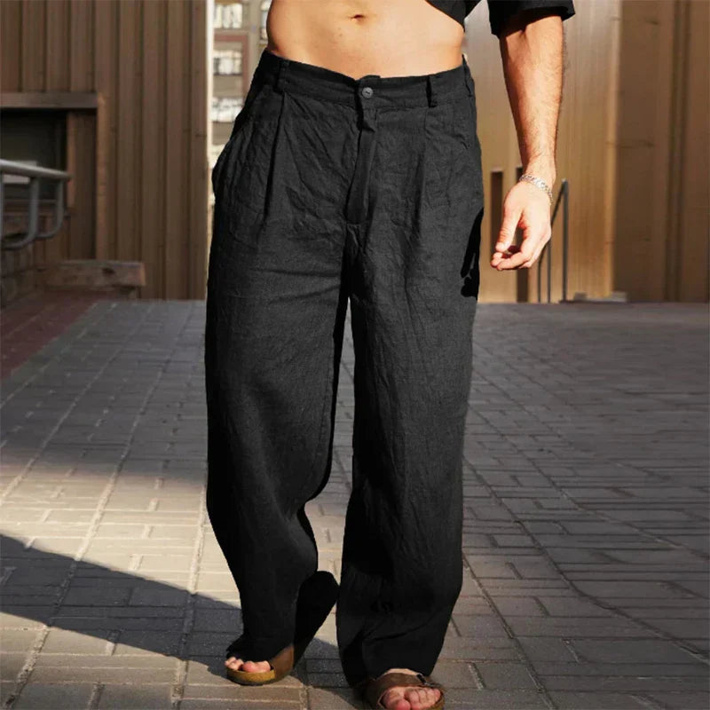 Dario Wide Leg Linen Pants - Elena Harper