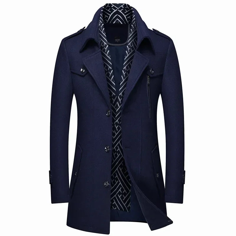 Winter Wool Coat for Men - Elena Harper