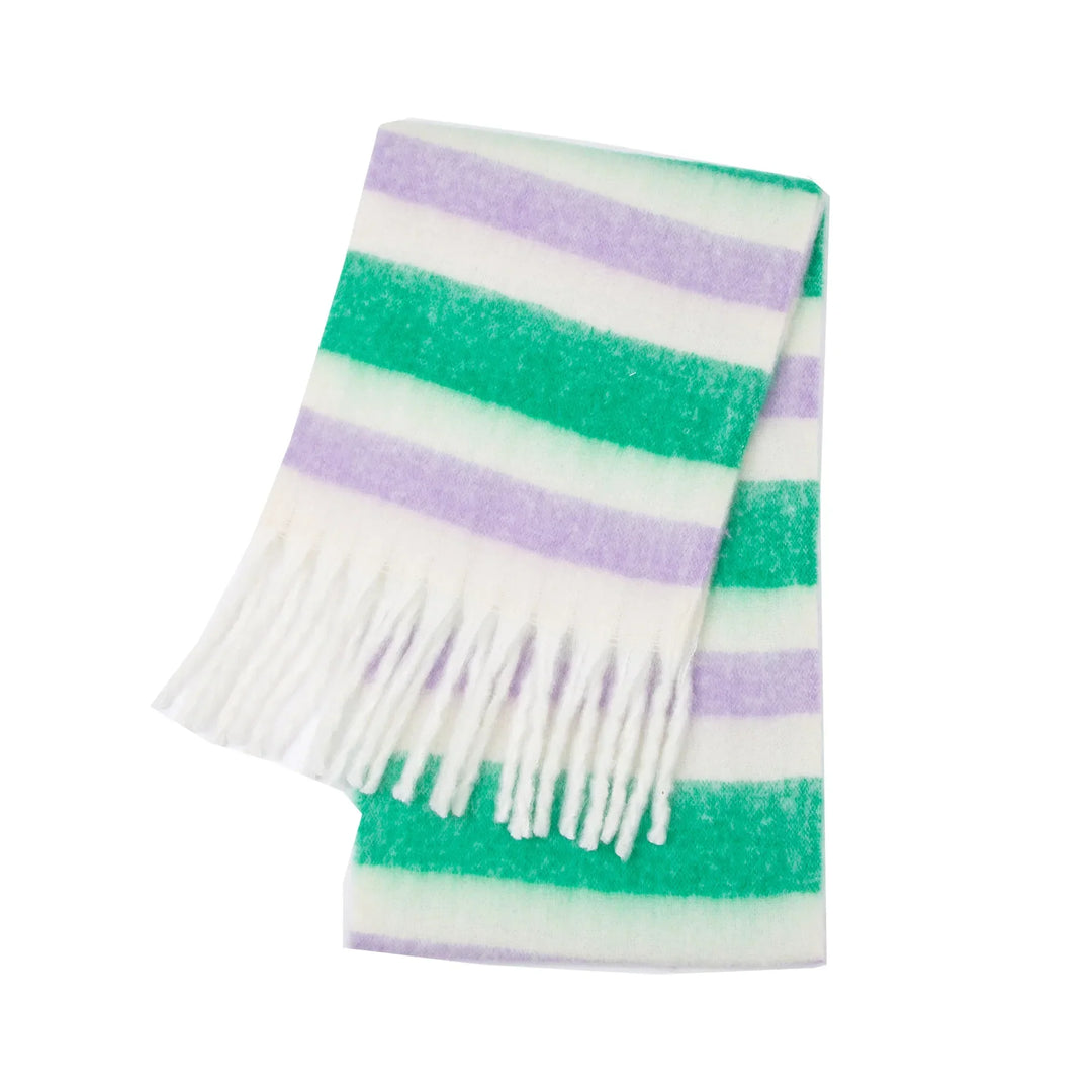 Scarvello Thick Warm Striped Winter Scarf, view 5 - Elena Harper