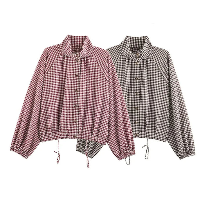 Juna Soft Gingham Jacket - Elena Harper