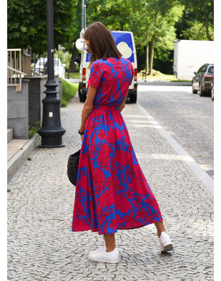 Yasmine Stylish V-Neck Dress - Elena Harper