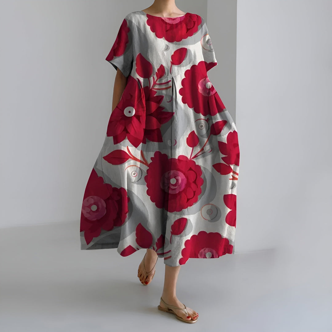 Meeri Artistic Maxi Dress with Vintage Floral Pattern and Effortless Elegance - Elena Harper