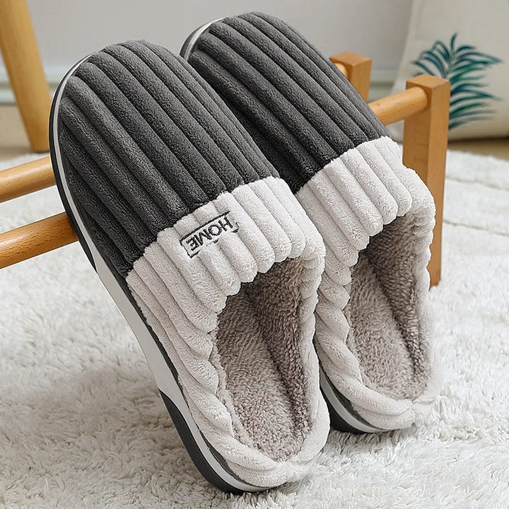 Kester Comfortable Striped Slippers for Men, view 2 - Elena Harper