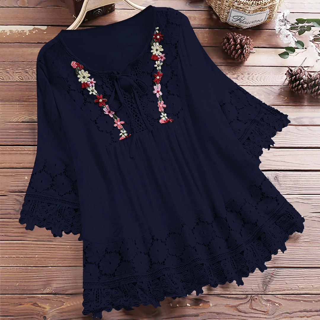 Lavinella Elegant Lace Blouse - Elena Harper