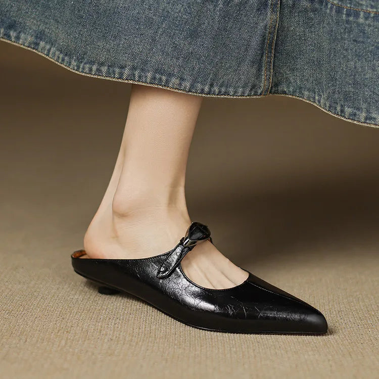 Clara – Natural Vegan Leather Mules