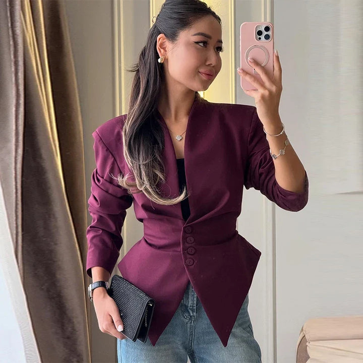 Angelisa Elegant Structured Blouse, view 4 - Elena Harper