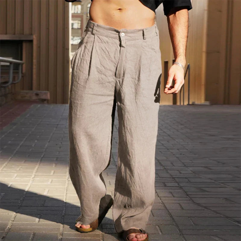 Dario Wide Leg Linen Pants - Elena Harper