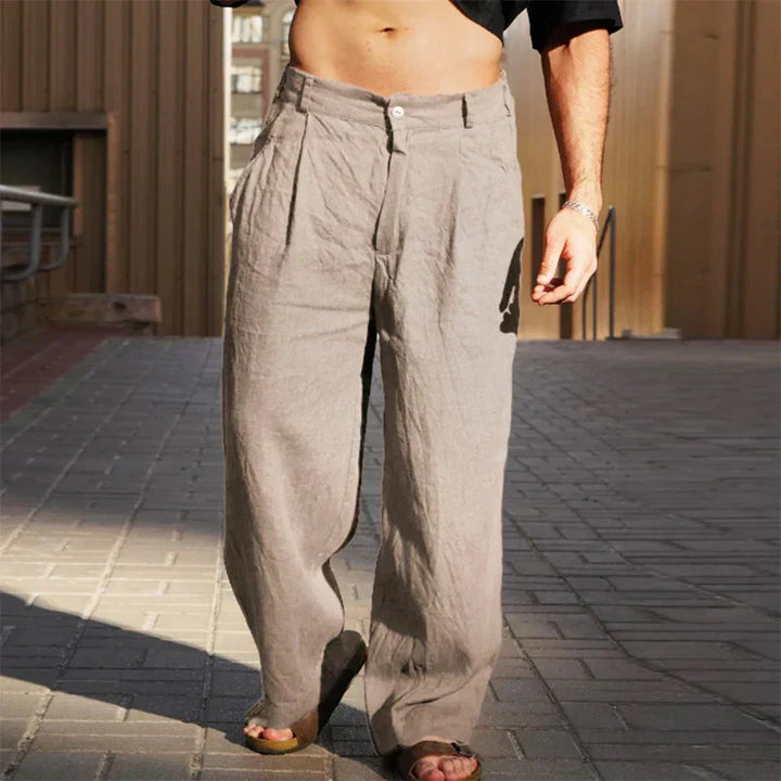 Dario Wide Leg Linen Pants - Elena Harper
