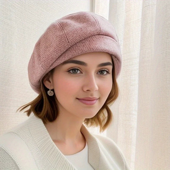 Cosetta Chic Checked Beret, view 4 - Elena Harper