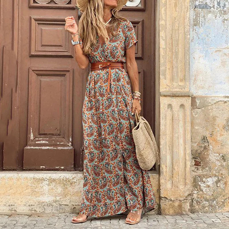 Vivienne Floral Pleated Midi Dress - Elena Harper