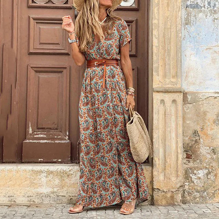 Vivienne Floral Pleated Midi Dress - Elena Harper