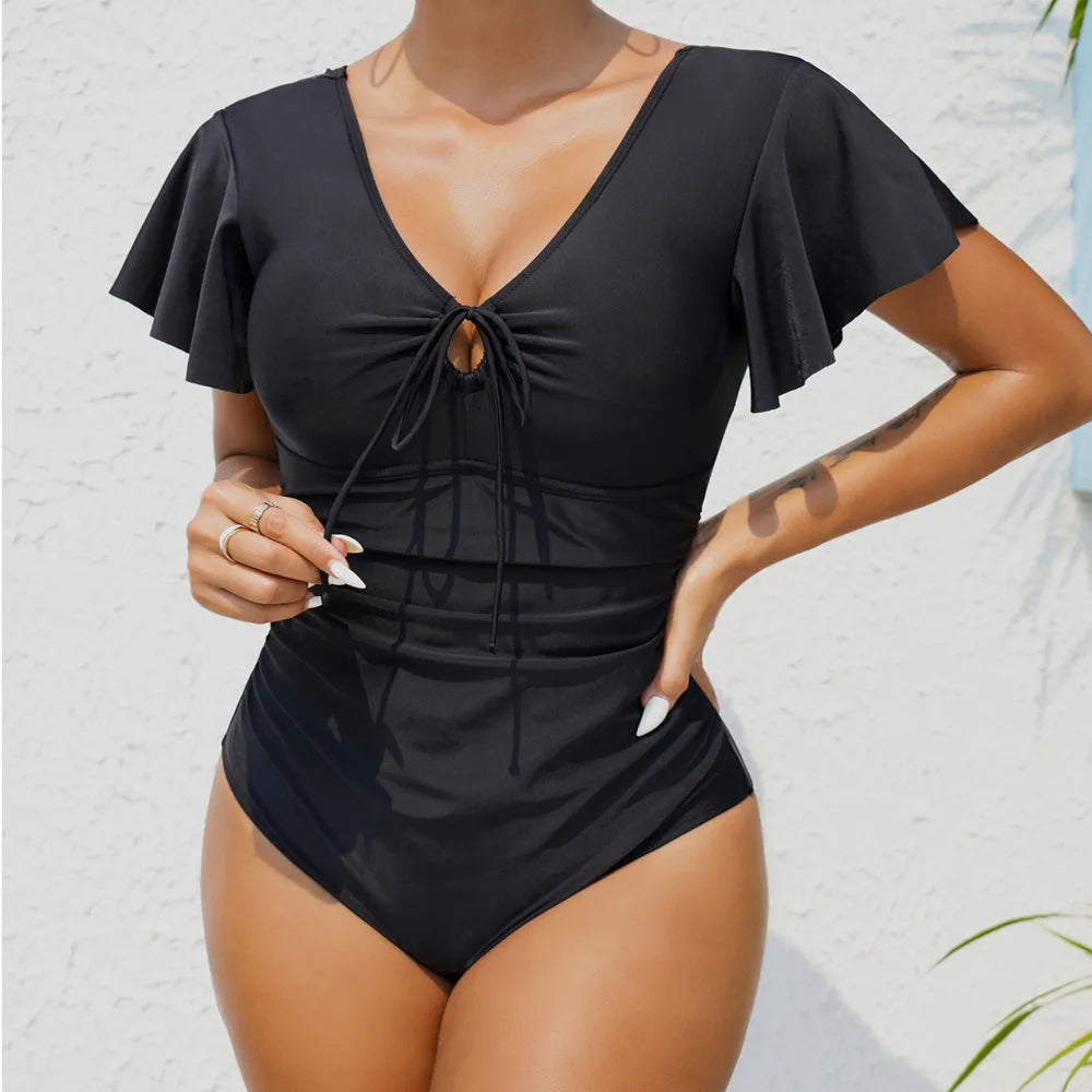 Beautifully Finished Bathing Suit in a Timeless Design, view 5 - Elena Harper