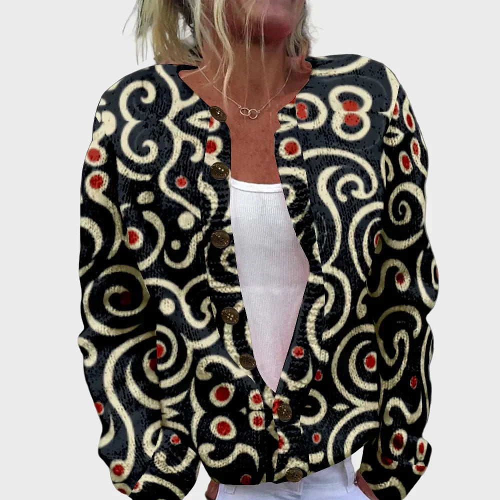 Long Sleeve Sweater with Pattern - Elena Harper
