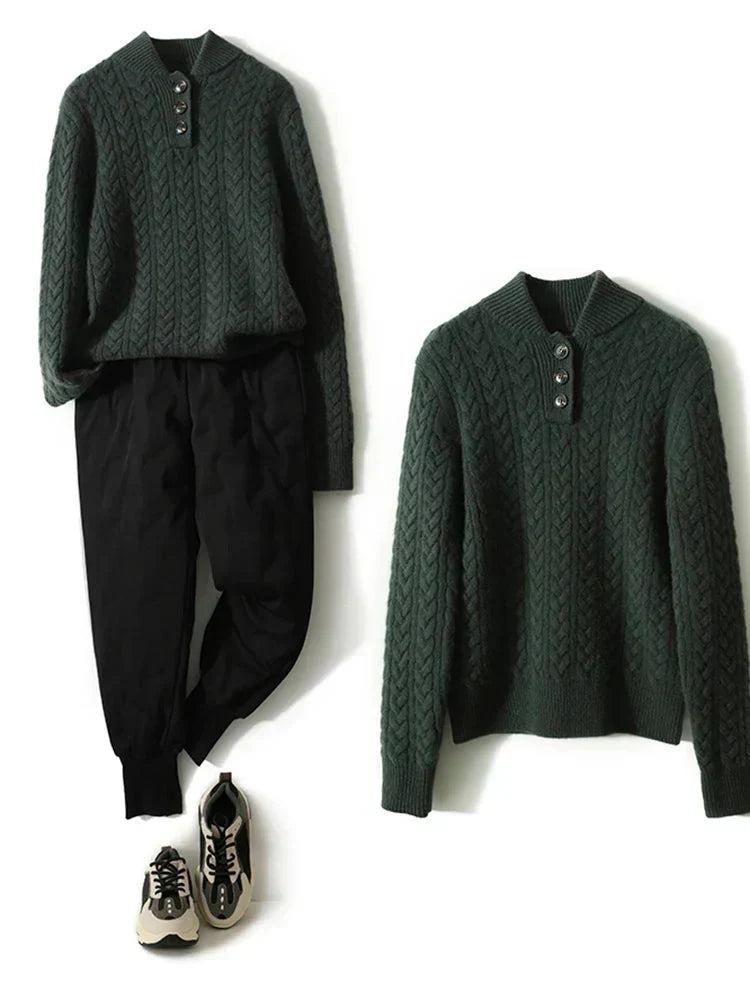 Arden Button-Up Sweater - Elena Harper