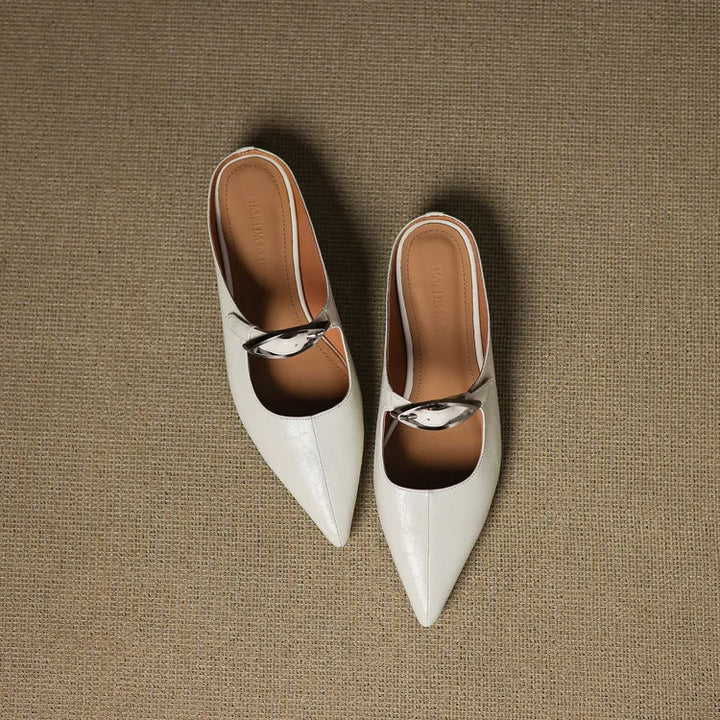 Clara – Natural Vegan Leather Mules