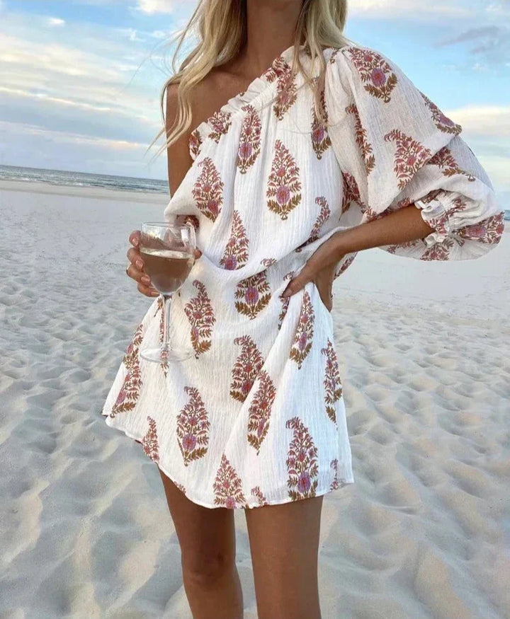 Selene Printed mini dress, view 2 - Elena Harper
