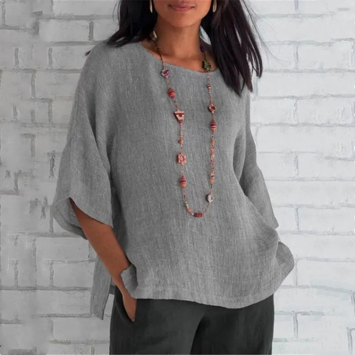 Mattea Cotton Summer Blouse, view 3 - Elena Harper