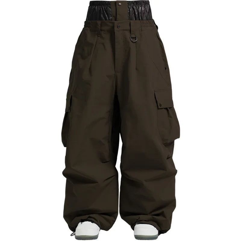 Unisex Loose Ski Pants – Breathable Snowboard Pants with Zipper and Insulation