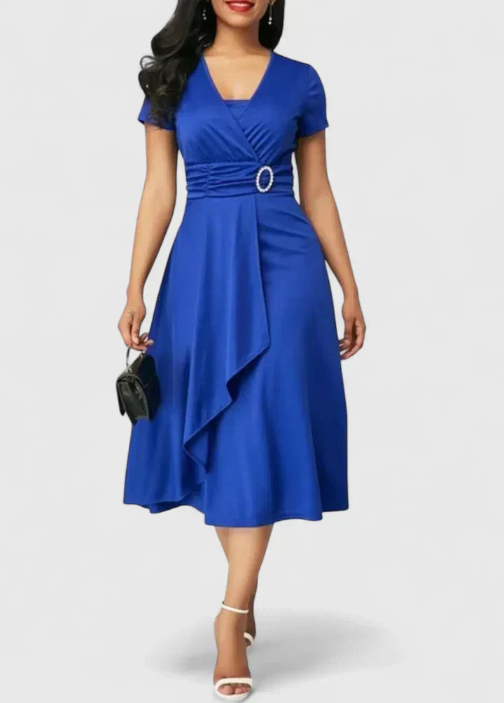 Zhyrelle Elegant Midi Dress - Elena Harper