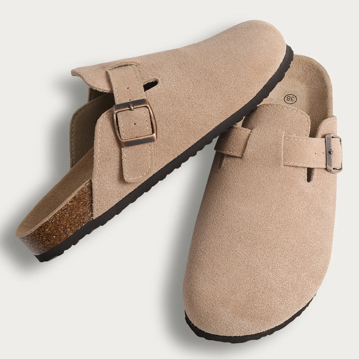 NOBA Suede Clogs.