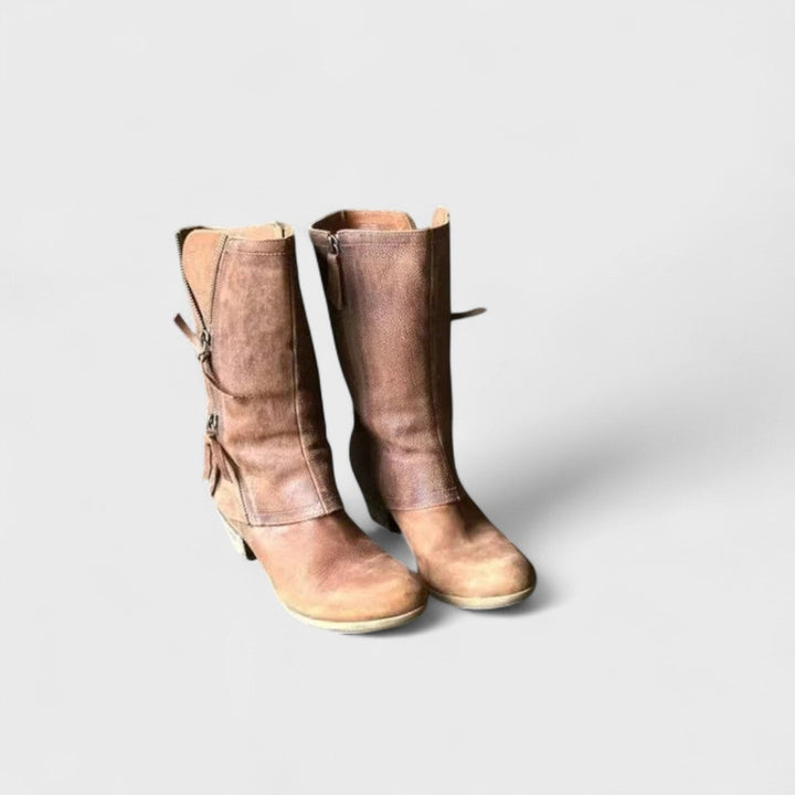 Alma Vintage Mid-Calf Boots - Elena Harper