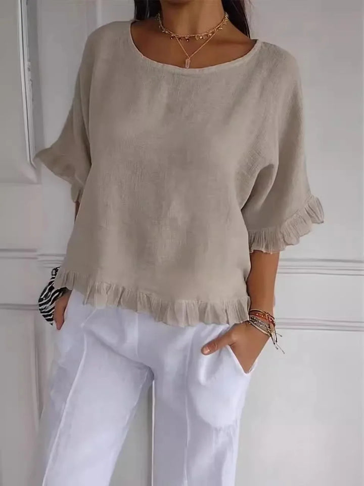 Patsy Round Neck Blouse Made of Linen, view 6 - Elena Harper