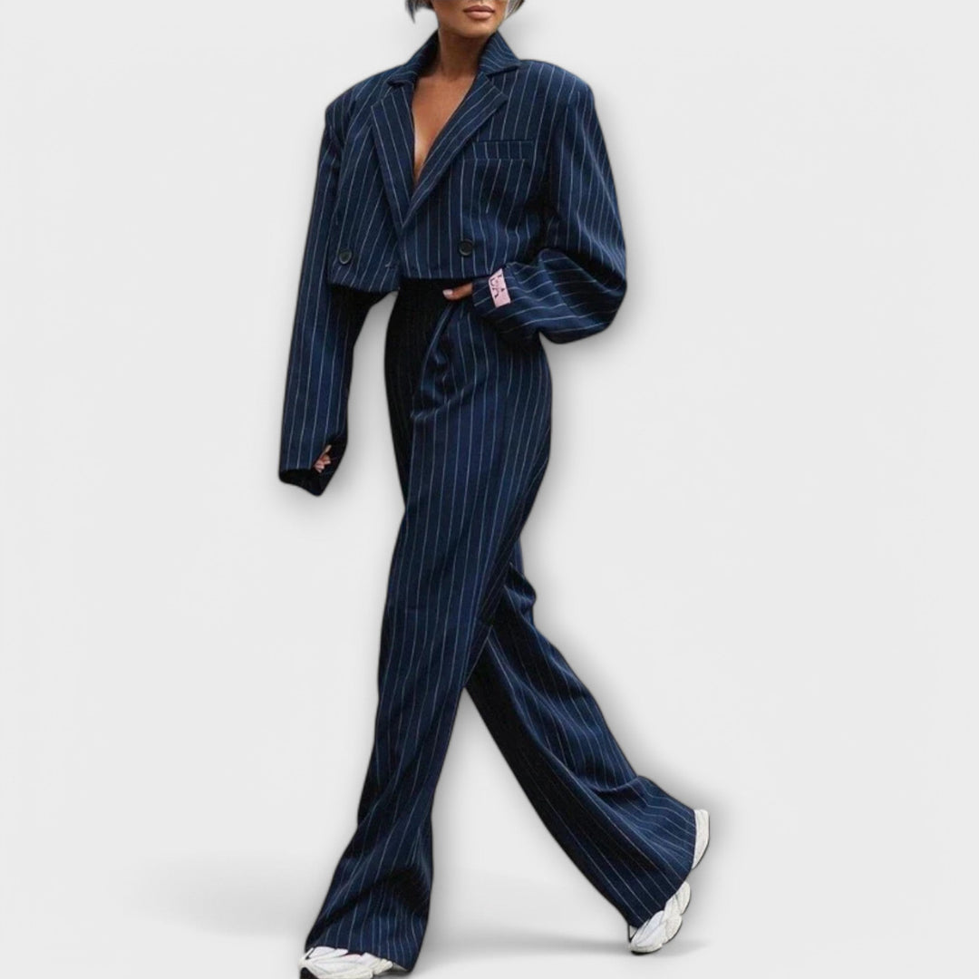 Striped Women's Suit, view 2 - Elena Harper
