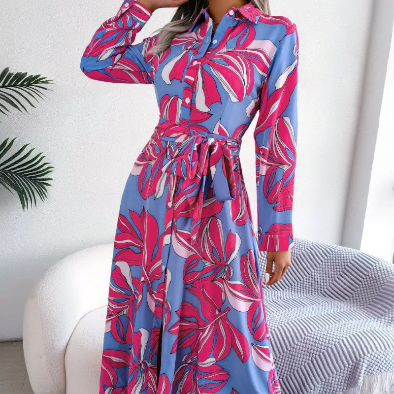 Sienna Floral Button Midi Dress - Elena Harper