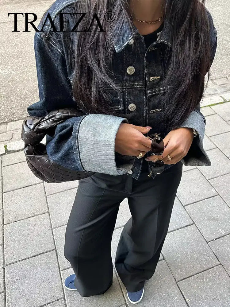 Izabella Chic Denim Jacket, view 2 - Elena Harper