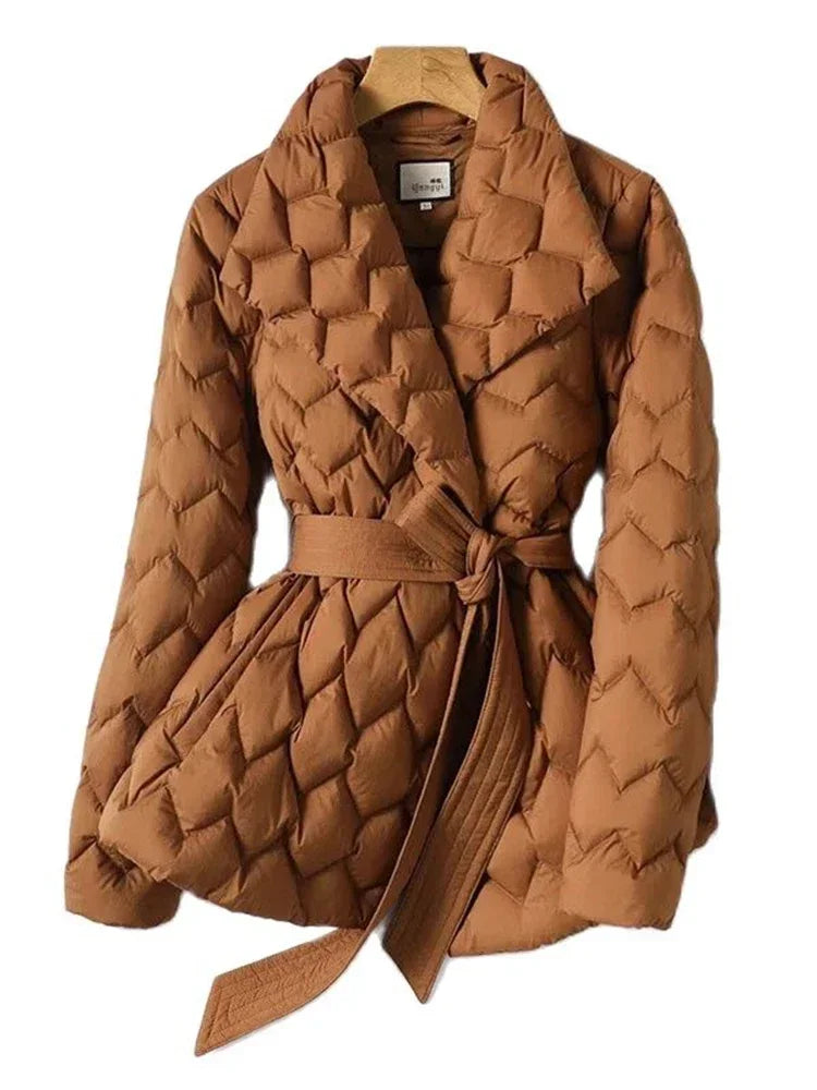 Assunta - Elegant Down Jacket with Belt
