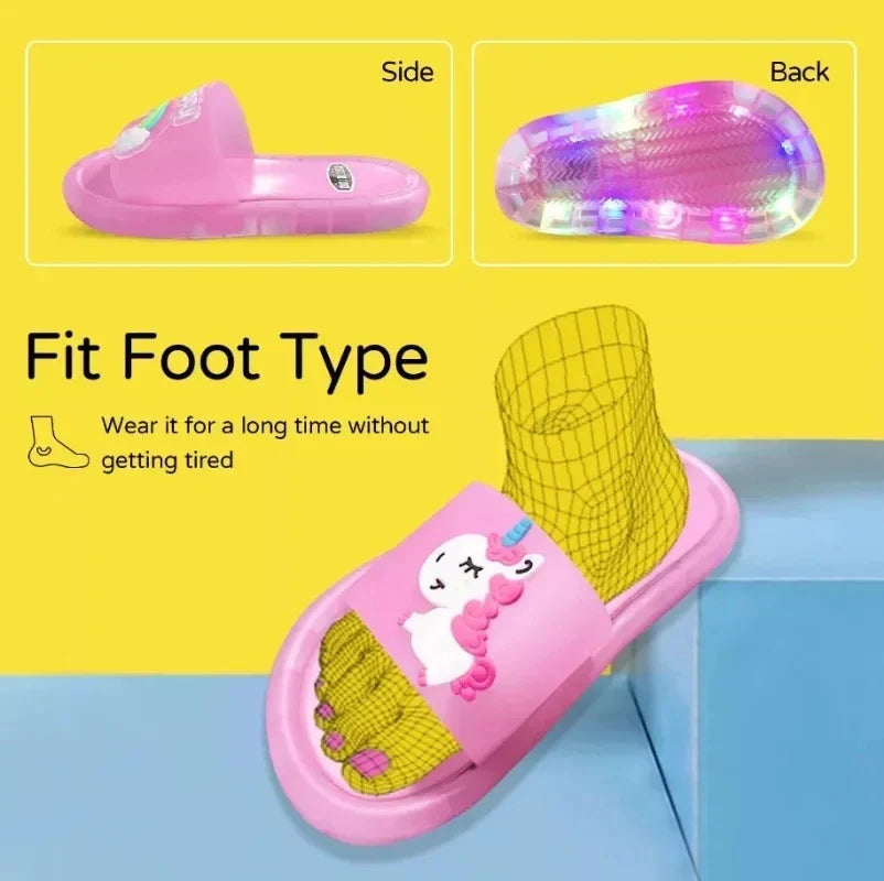 Kids' Light-Up Unicorn Slippers - Playful & Colorful Fun