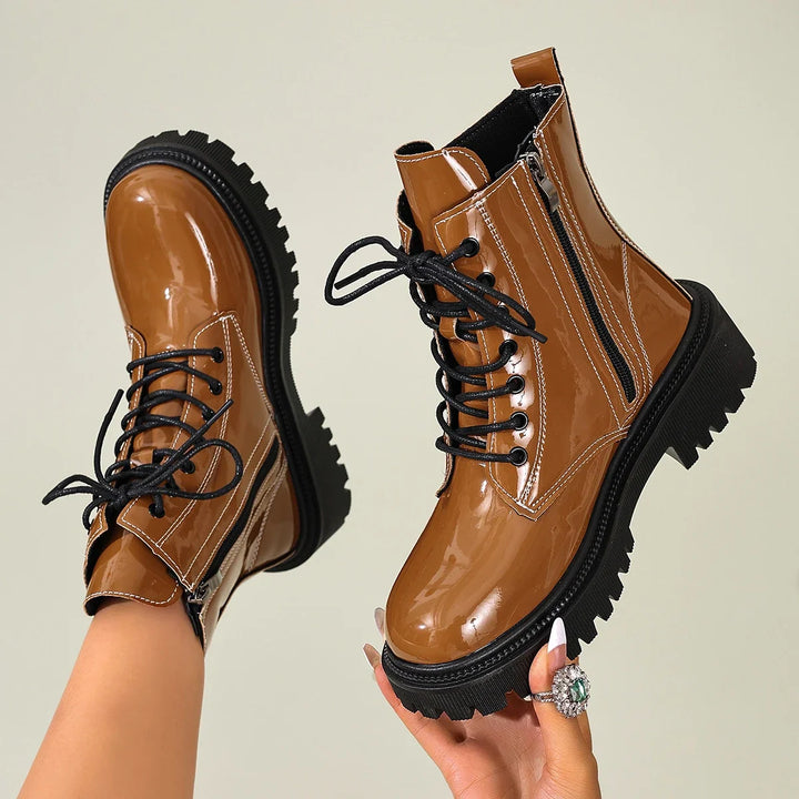 Women's Square Heel Chunky Ankle Boots – Tessalane
