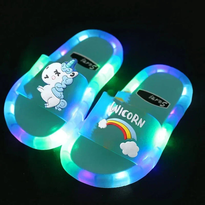 Kids' Light-Up Unicorn Slippers - Playful & Colorful Fun