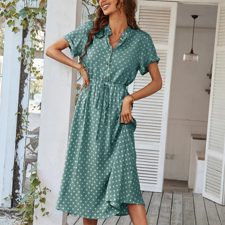 Dotarie Polka Midi Shirt Dress - Elena Harper
