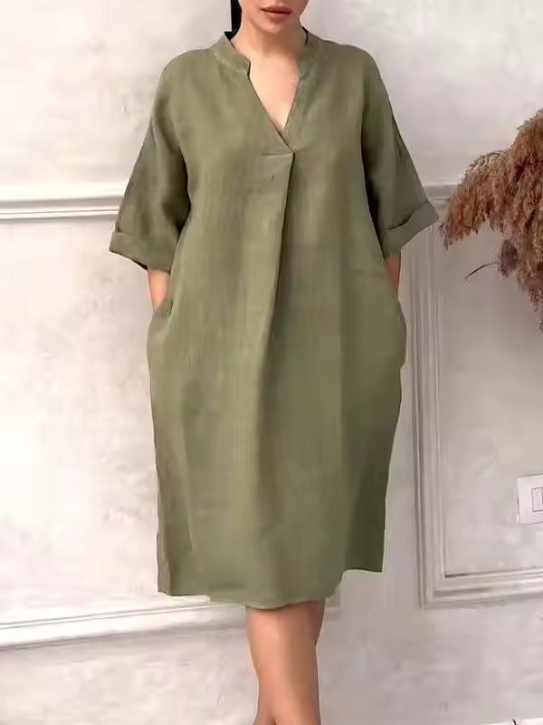 Aeris Effortless V-Neck Dress - Elena Harper
