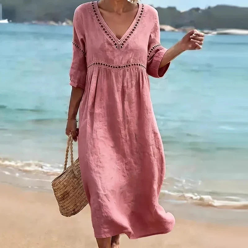 Isolina Soft Maxi Dress, view 3 - Elena Harper