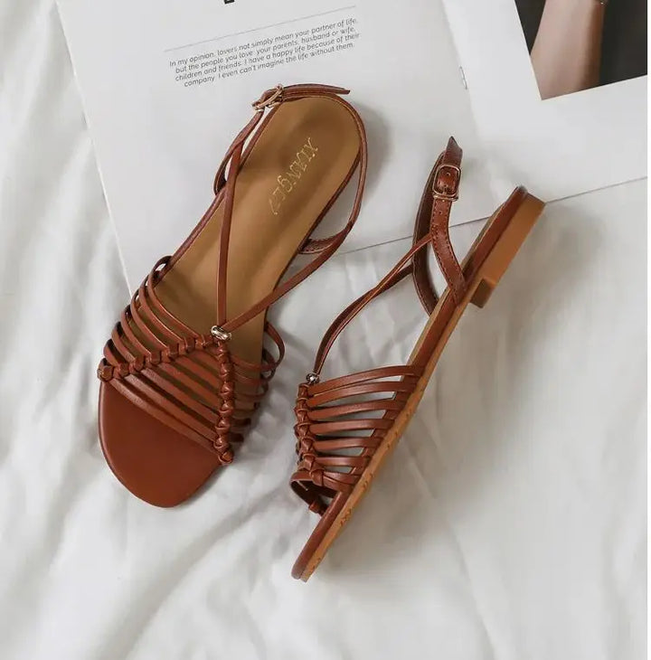 Graziolina Elegant Leather Sandals, view 2 - Elena Harper
