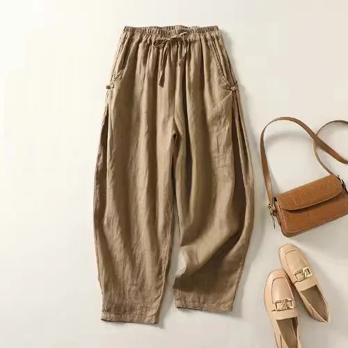 Editta Easygoing Cotton Pants, view 3 - Elena Harper