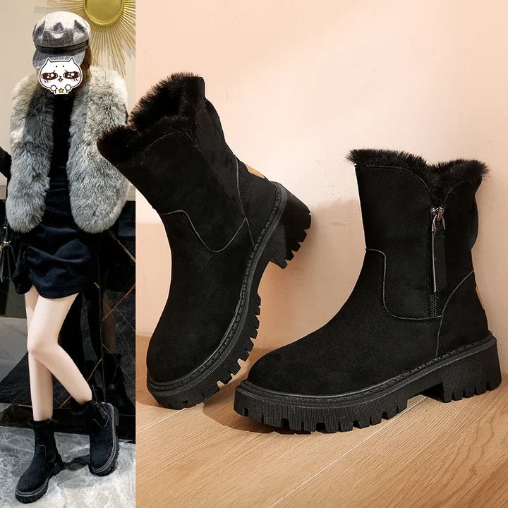 Women's Plush Platform Snow Boots Piquelle, view 2 - Elena Harper