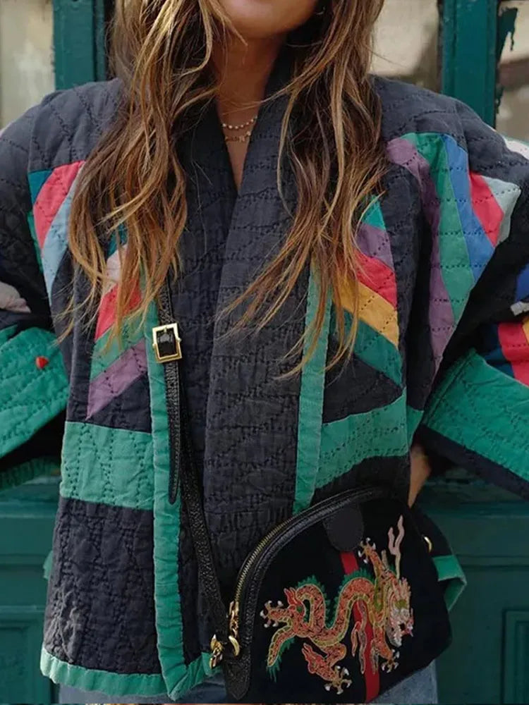 Juliette Striped Quilted Jacket, view 4 - Elena Harper